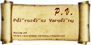 Pórszász Varsány névjegykártya